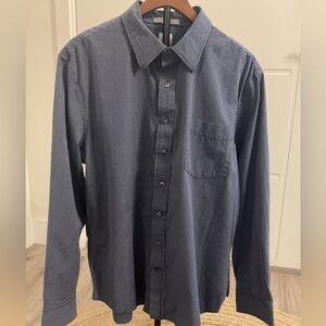 GAP Men's Fitted Striped Blue Button Down Shirt